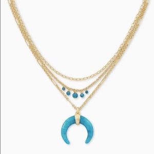 NEW Kendra Scott Gemma Gold Tripe Strand Necklace in Teal Labradorite